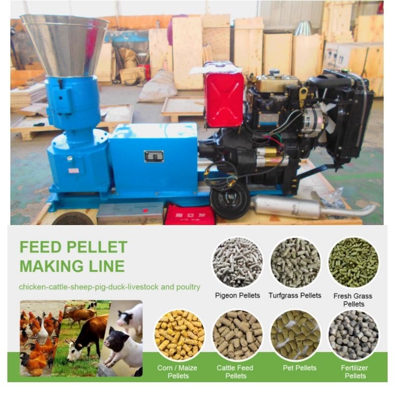 100-1200 moulin de granule d'alimentation de Kg/Hour avec le moteur électrique ou le moteur diesel