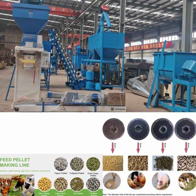 Chaîne de production de granule d'alimentation de 2 tonnes/heure pour l'alimentation de volaille animale