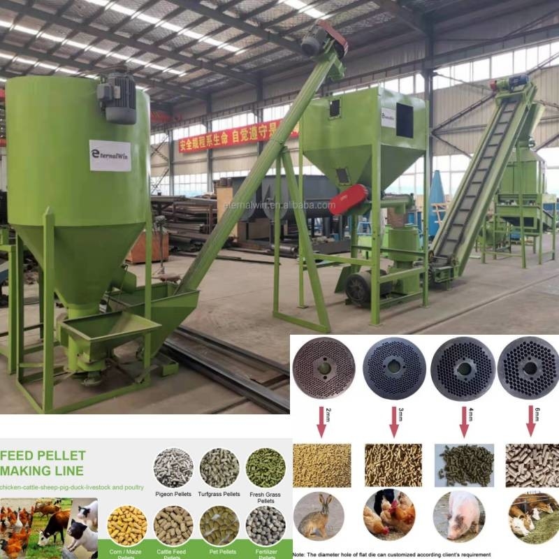 1 granule d'herbe de Ton Livestock Animal Feed Machinery faisant le blé de maïs de machine