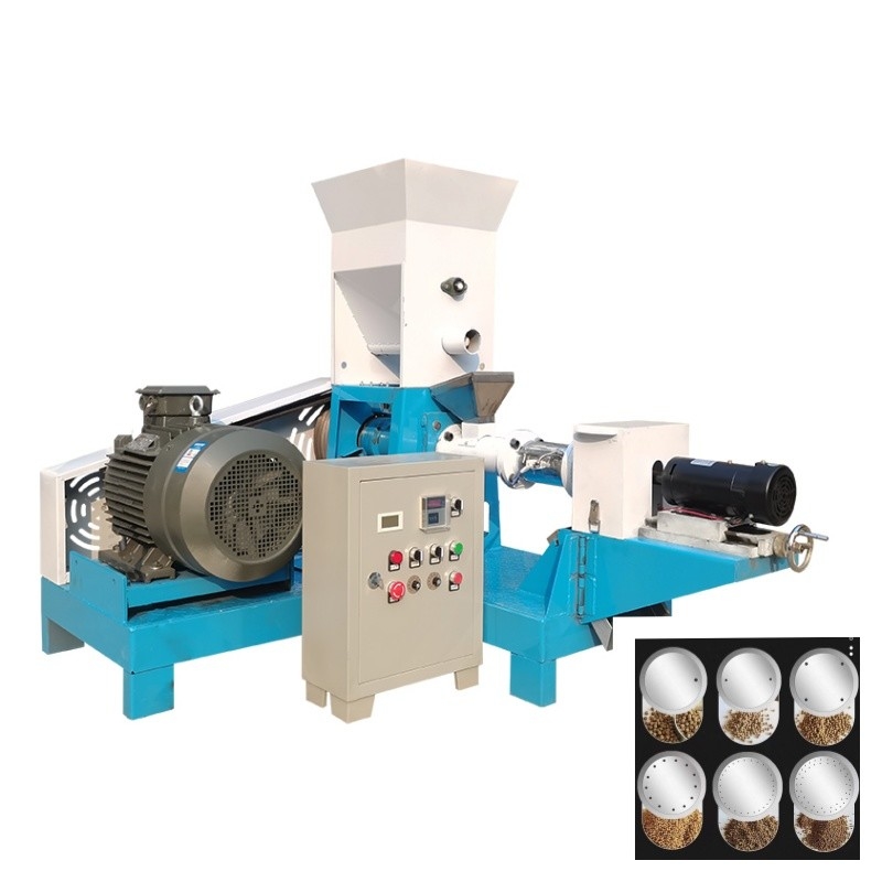 200-250 kg/h Extrudeuse électrique de type sec pour les aliments pour poissons avec 6 moules