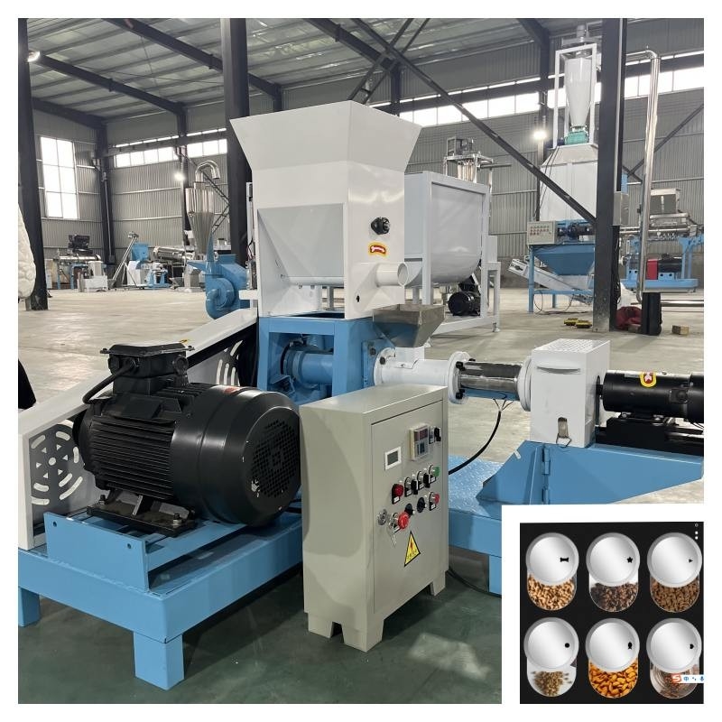 200-250 kg/h Extrudeuse électrique de type sec pour les aliments pour poissons avec 6 moules