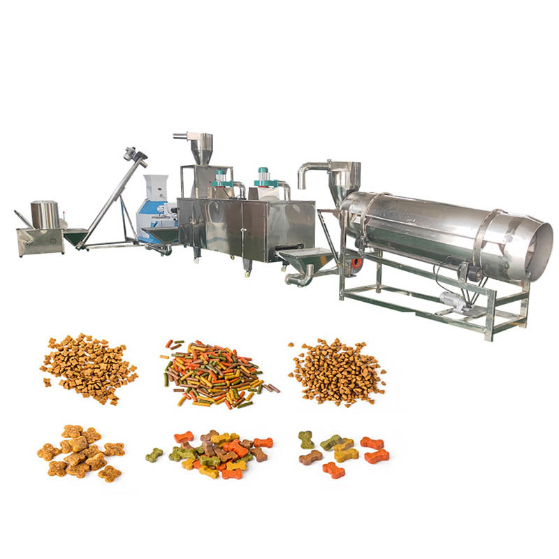 ligne acier inoxydable de production alimentaire de chien de machine de granule d'alimentation de l'animal familier 100-500Kg/H
