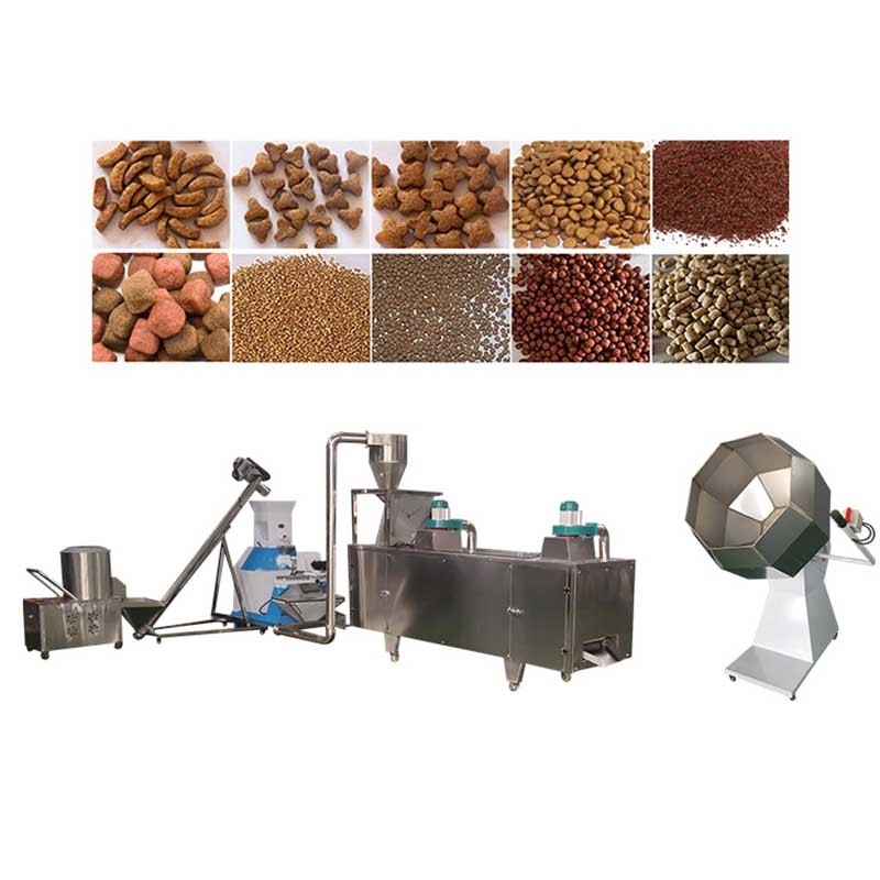 ligne acier inoxydable de production alimentaire de chien de machine de granule d'alimentation de l'animal familier 100-500Kg/H
