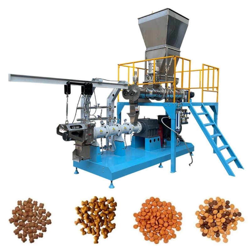moulin jumeau de granule d'alimentation de crevette de vis des poissons 500-1000kg/H d'extrudeuse sèche d'alimentation