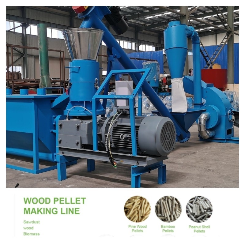 ligne en bois en bois de granule du fabricant 22-55KW du granule 100-1200kg/H avec de taille ajustable