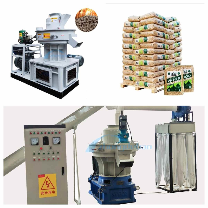Machine modèle 1000kg/H Ring Die Pellet Mill Biomass vertical de 450 Wood Pellet Mill