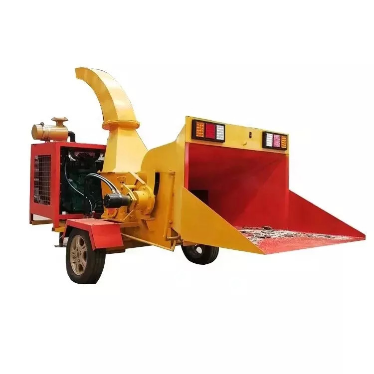 Déchiffreurs de bois électriques industriels pour travaux lourds machine mobile ronde de déchiffrage de bois machine à concassage de sciure
