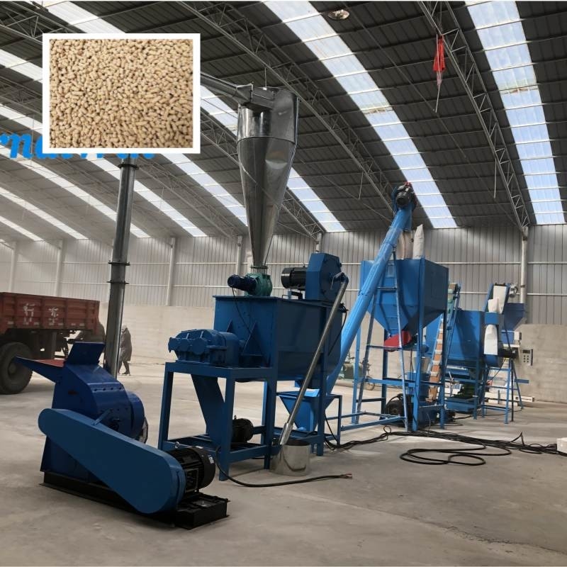 Ligne de production de granulés pour aliments pour animaux de la volaille 1-2 t/h
