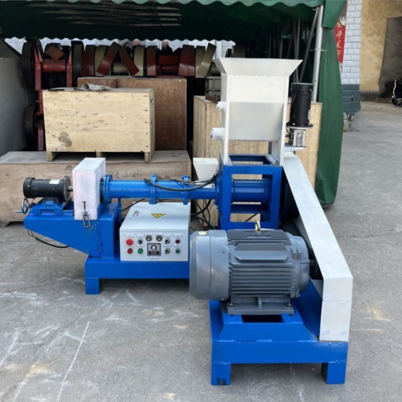Extrudeuse d'aliments pour poissons en acier au carbone Crevette machine à pellets d'aliments pour oiseaux machine à pellets d'aliments pour chiens machine à manger extrudeuse d'aliments à vis couleur personnalisée