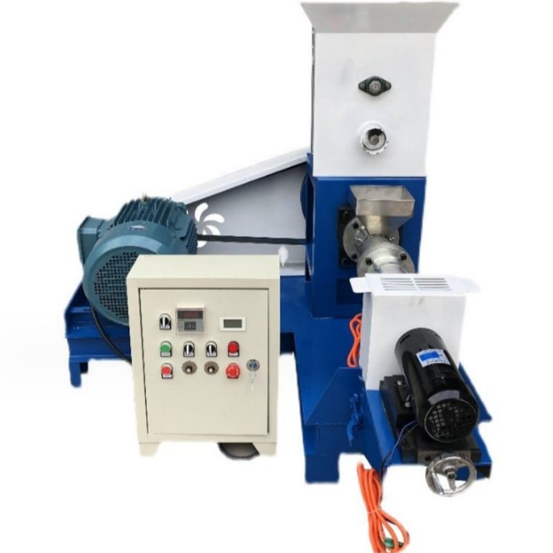 Extrudeuse d'aliments pour poissons en acier au carbone Crevette machine à pellets d'aliments pour oiseaux machine à pellets d'aliments pour chiens machine à manger extrudeuse d'aliments à vis couleur personnalisée