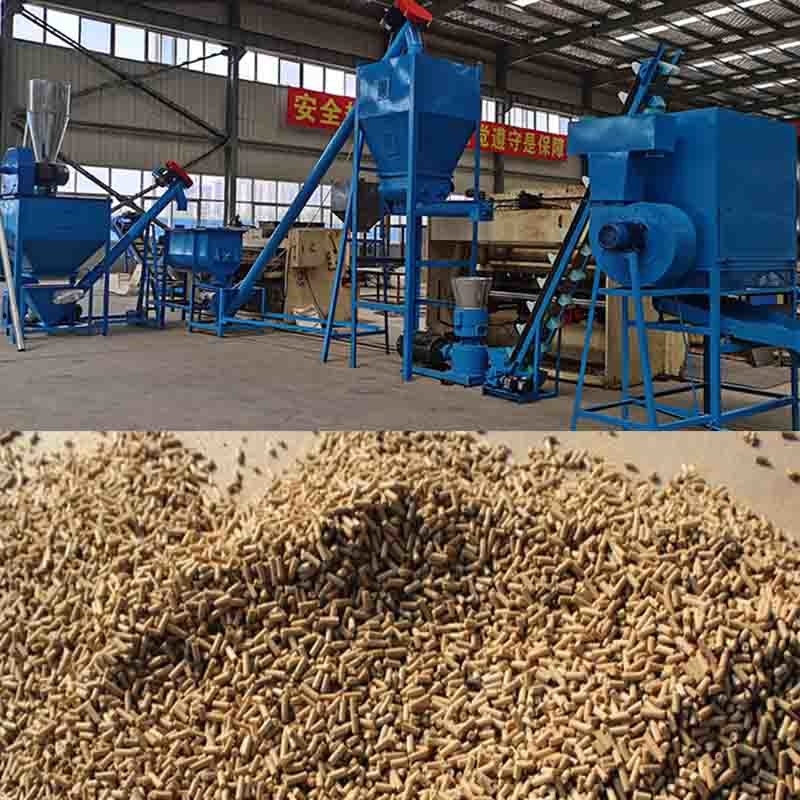 Ligne de production de granulés pour les aliments des poulets, des porcs et des bovins 1 tonne par heure