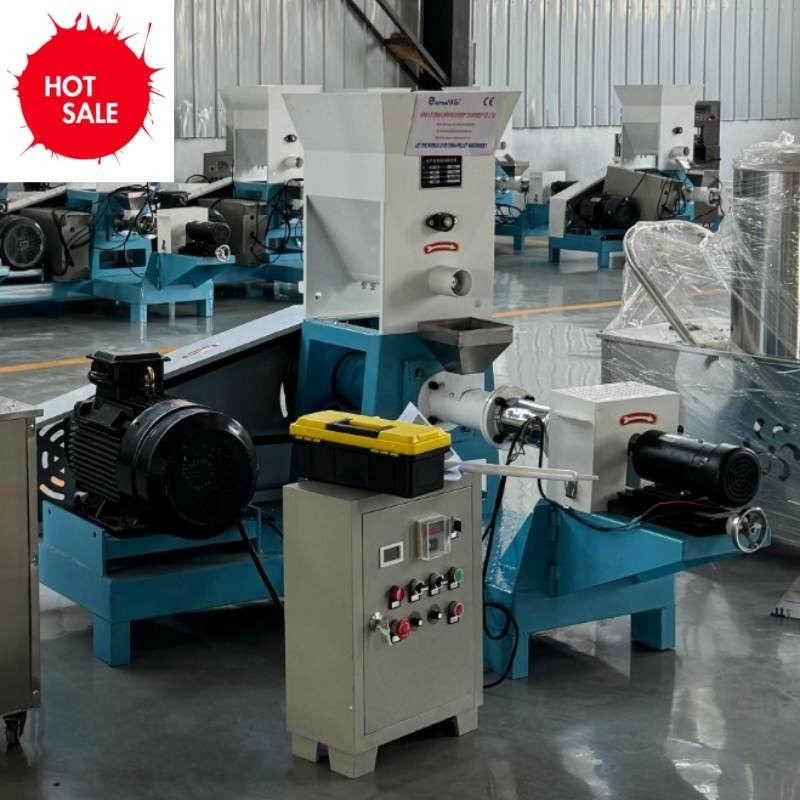 Matériaux premiers de l'alimentation pour élevage de poissons Extrudeuse de type sec d'alimentation pour poissons Pellets pour animaux de compagnie 200 kg/h 0,4kw