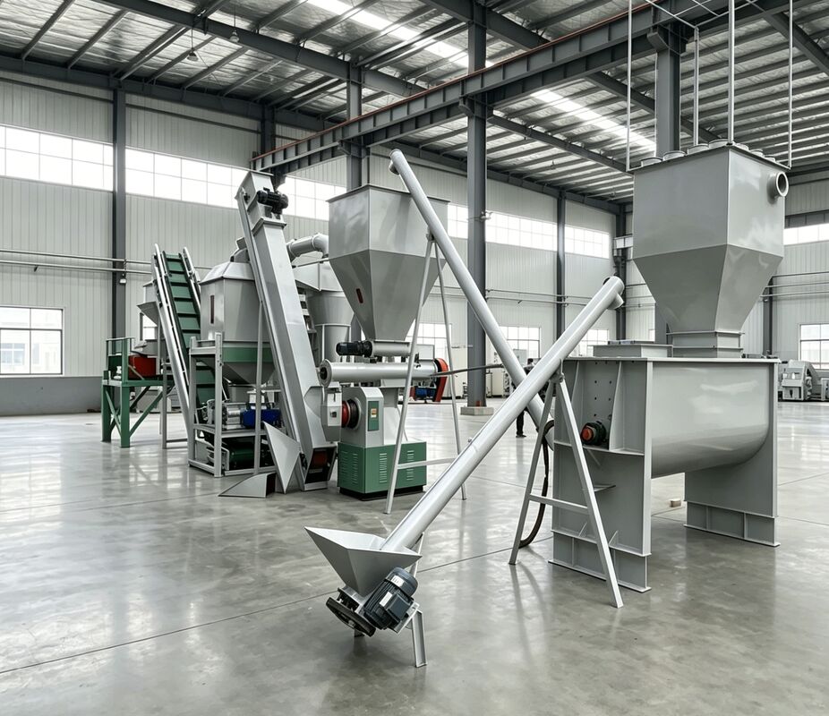 Ligne de production de granulés d'alimentation à haute automatisation à économie d'énergie avec une puissance principale de 22 kW pour une alimentation animale efficace