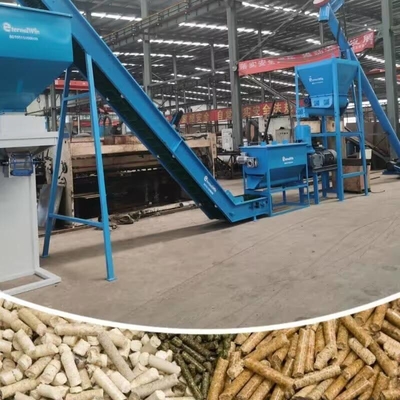 Ligne de production de granulés de biomasse de riz Husk de 1 à 1,5 t/h