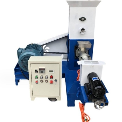 Extrudeuse d'aliments pour poissons en acier au carbone Crevette machine à pellets d'aliments pour oiseaux machine à pellets d'aliments pour chiens machine à manger extrudeuse d'aliments à vis couleur personnalisée